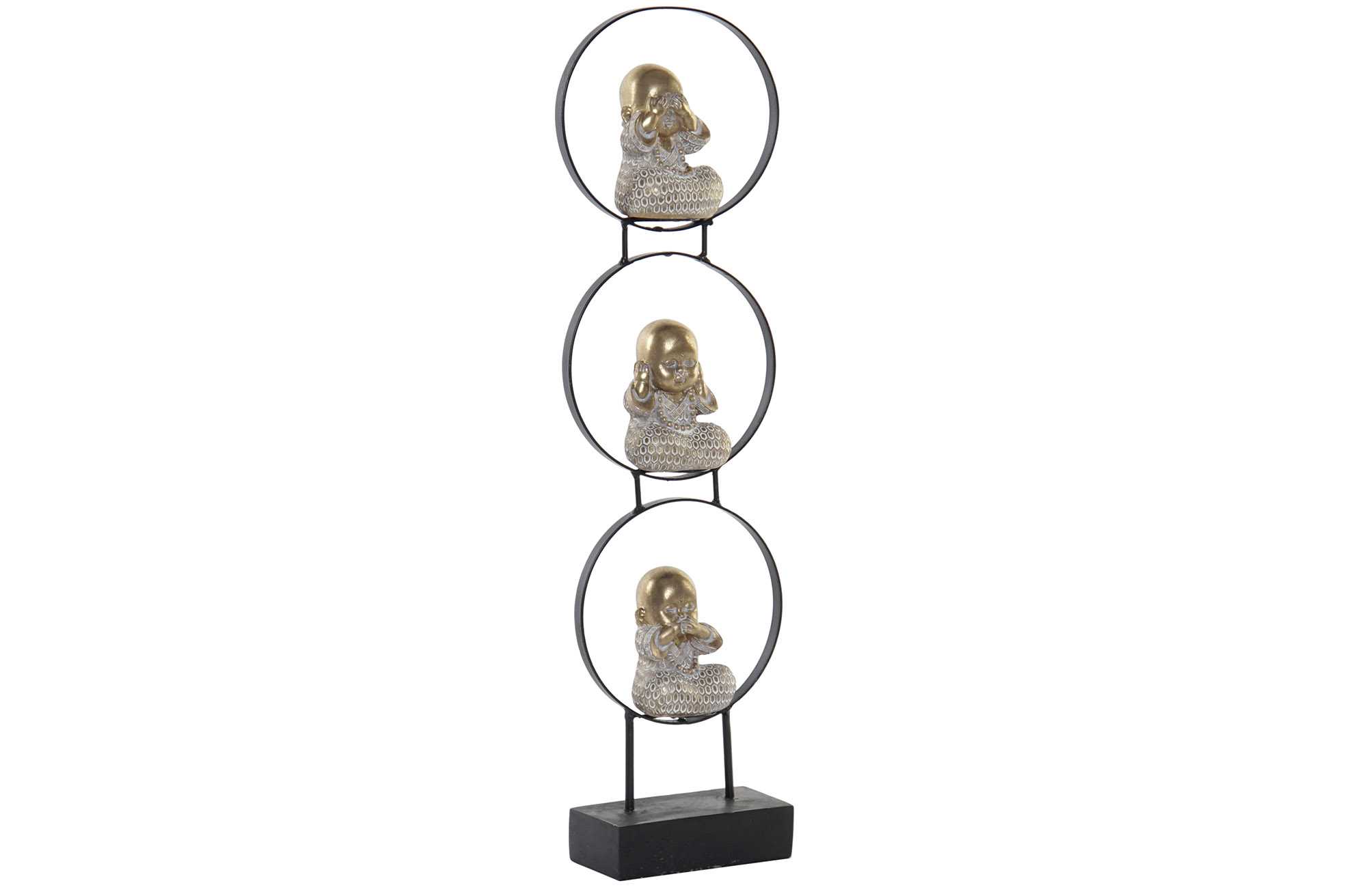 FIGURA RESINA METAL 15X6X56,5 BUDA DORADO
