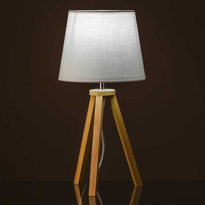 LÁMPARA BLANCO MADERA 20 X 20 X 41,50 CM - Imagen 2