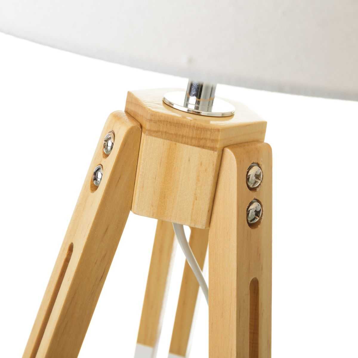 LÁMPARA BLANCO MADERA 25 X 25 X 44,50 CM - Imagen 3