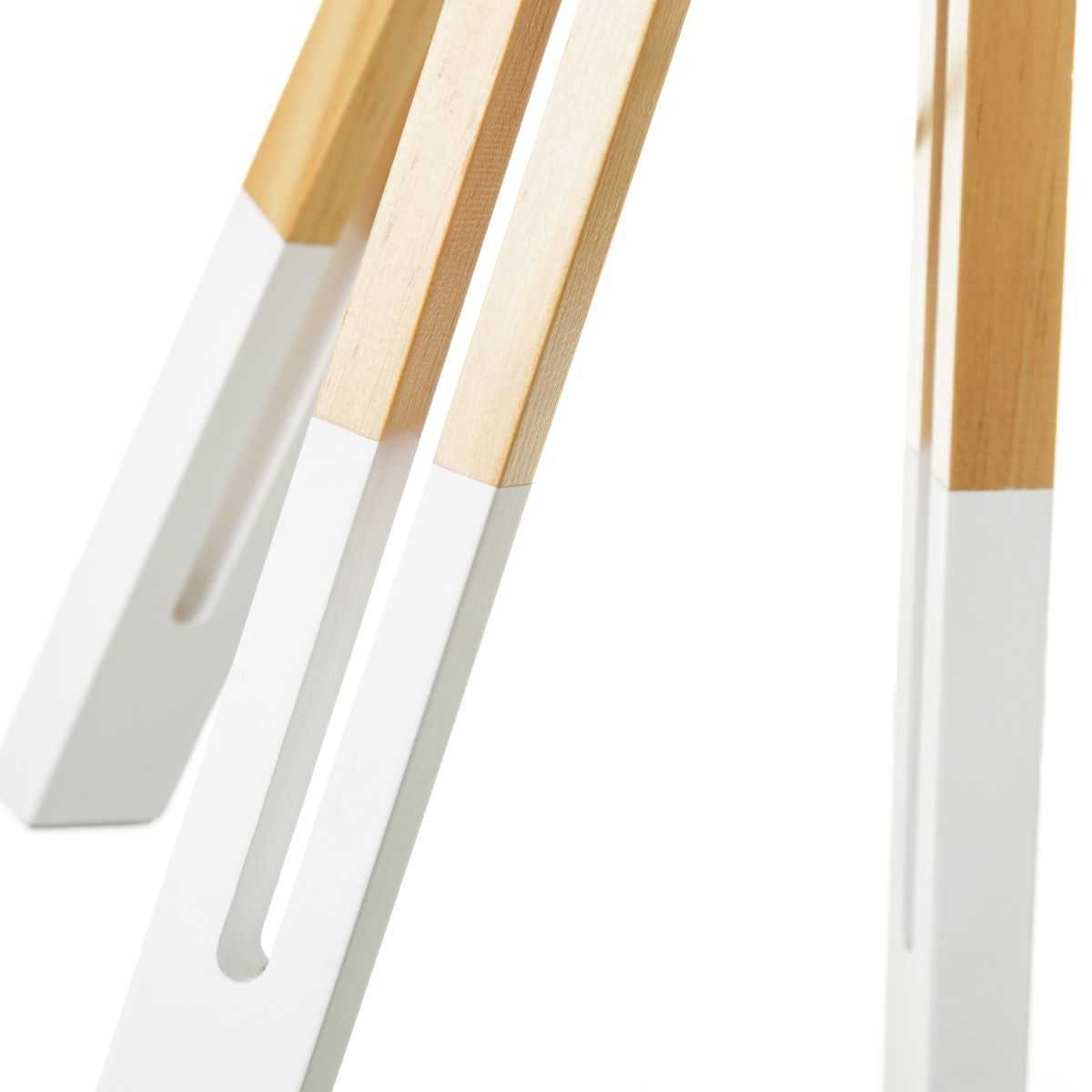 LÁMPARA BLANCO MADERA 25 X 25 X 44,50 CM - Imagen 4
