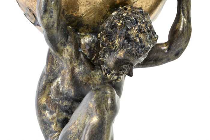 FIGURA RESINA 15X14X28 ATLAS ENVEJECIDO DORADO - Imagen 3