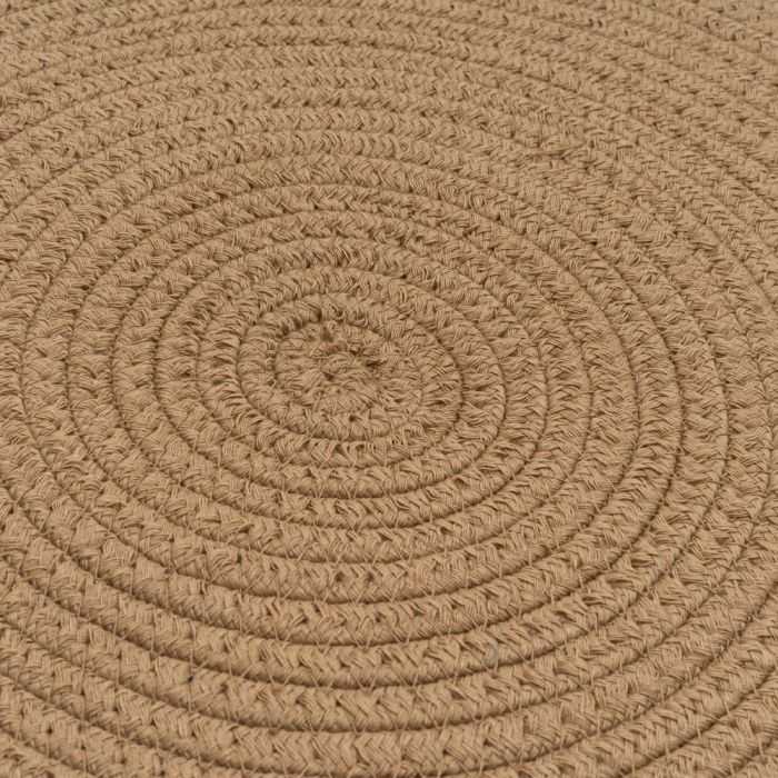 ALFOMBRA CUERDA POLIESTER-ALGODÓN BEIGE 90 X 90 CM - Imagen 3