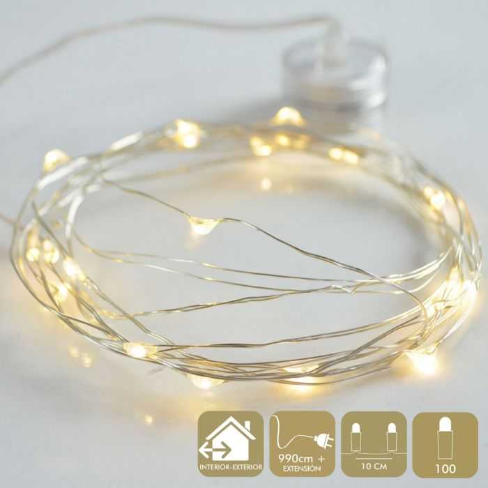 MICRO-LED 100 LUCES METAL CÁLIDO