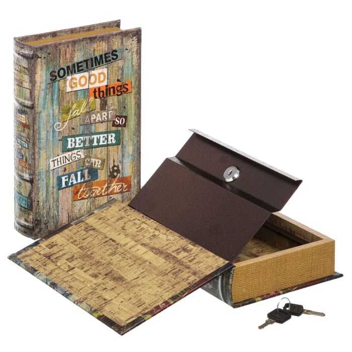 CAJA LIBRO CON LLAVE 2/MODELOS POLIPIEL / MDF / METAL 16 X 5 X 24 CM - Imagen 3