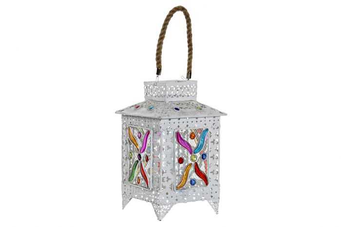 LAMPARA SOBREMESA METAL ACRILICO 18X18X30 BLANCO