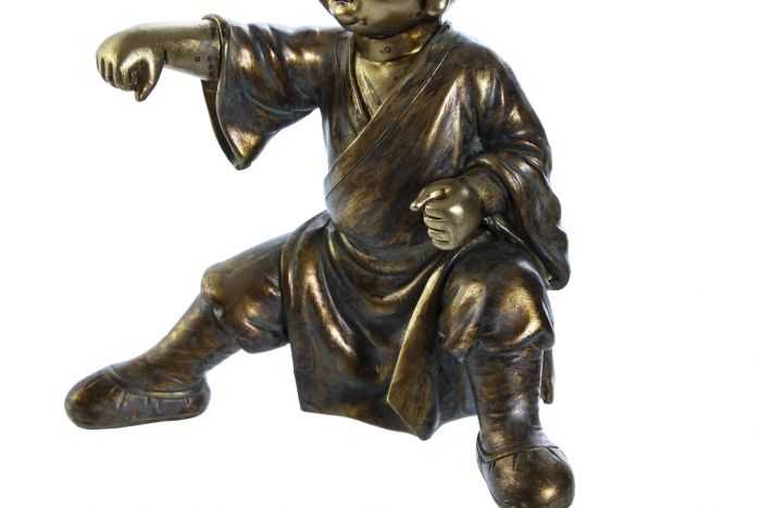 FIGURA BUDA RESINA 11,5X9X12 MONJE ENVEJECIDO 4 MOD - Imagen 3