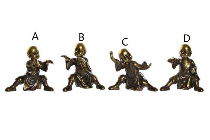 FIGURA BUDA RESINA 11,5X9X12 MONJE ENVEJECIDO 4 MOD