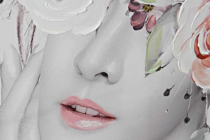 CUADRO LIENZO MDF 80X2,8X120 MUJER FLORES 2 SURT. - Imagen 3