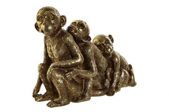 FIGURA RESINA 24X8,5X18,5 MONOS DORADO