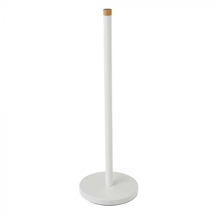 SOPORTE PAPEL METAL-BAMBÚ BLANCO 15 X 15 X 46,50 CM