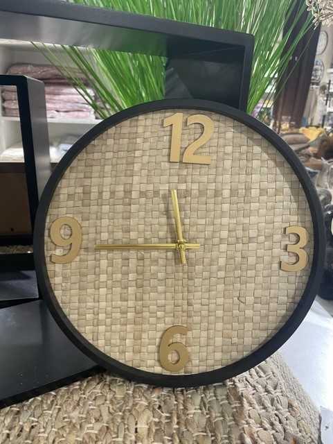 RELOJ PARED MIMBRE 30X30 CM