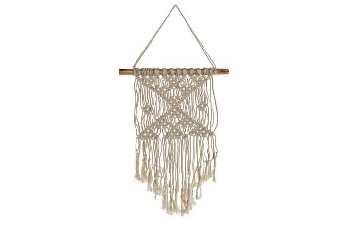 DECORACION COLGANTE RATTAN ALGODON 35X65 MACRAME