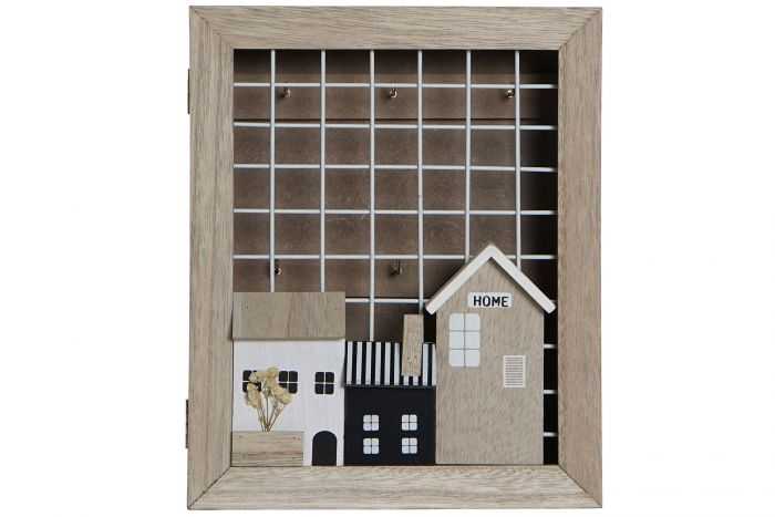 GUARDALLAVES MDF METAL 21X7X26 CASAS NATURAL