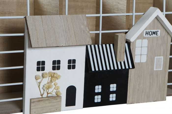 BOTELLERO MDF METAL 26X17X28 CASAS NATURAL MARRON - Imagen 3