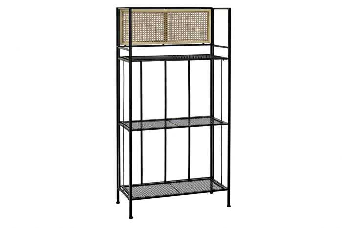 ESTANTERIA METAL RATAN 61X28X121 7 NEGRO