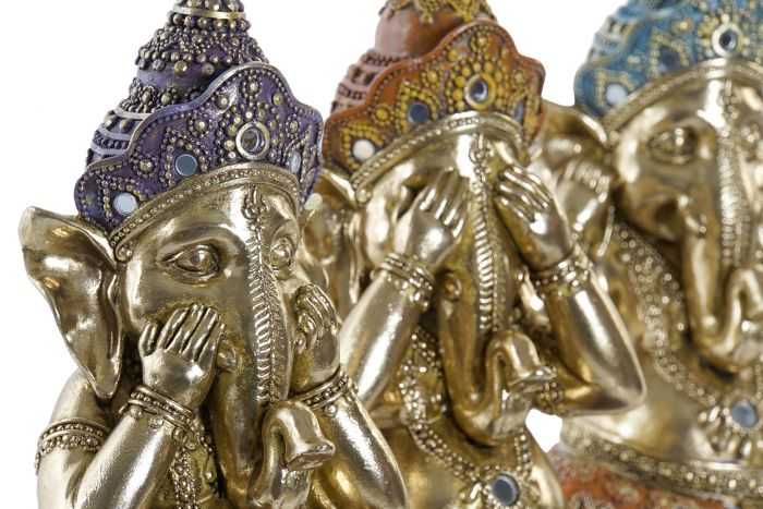 PACK DE 3 FIGURA RESINA 15X10X22 GANESHA - Imagen 2