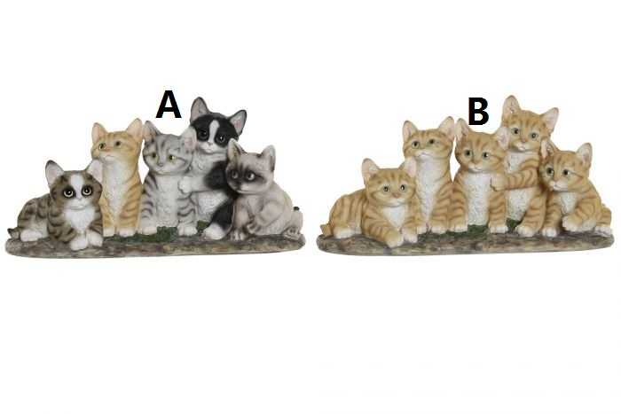 FIGURA RESINA 32,5X13X16,5 GATITOS 2 SURT.