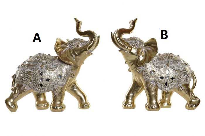 FIGURA RESINA ESPEJO 28X13X29 ELEFANTE 2 SURT.