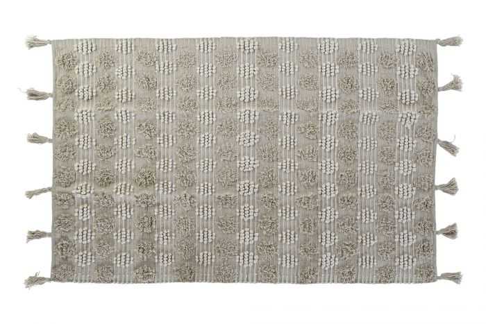 ALFOMBRA ALGODON 120X180X2 1600 GSM, POMPON BLANCO