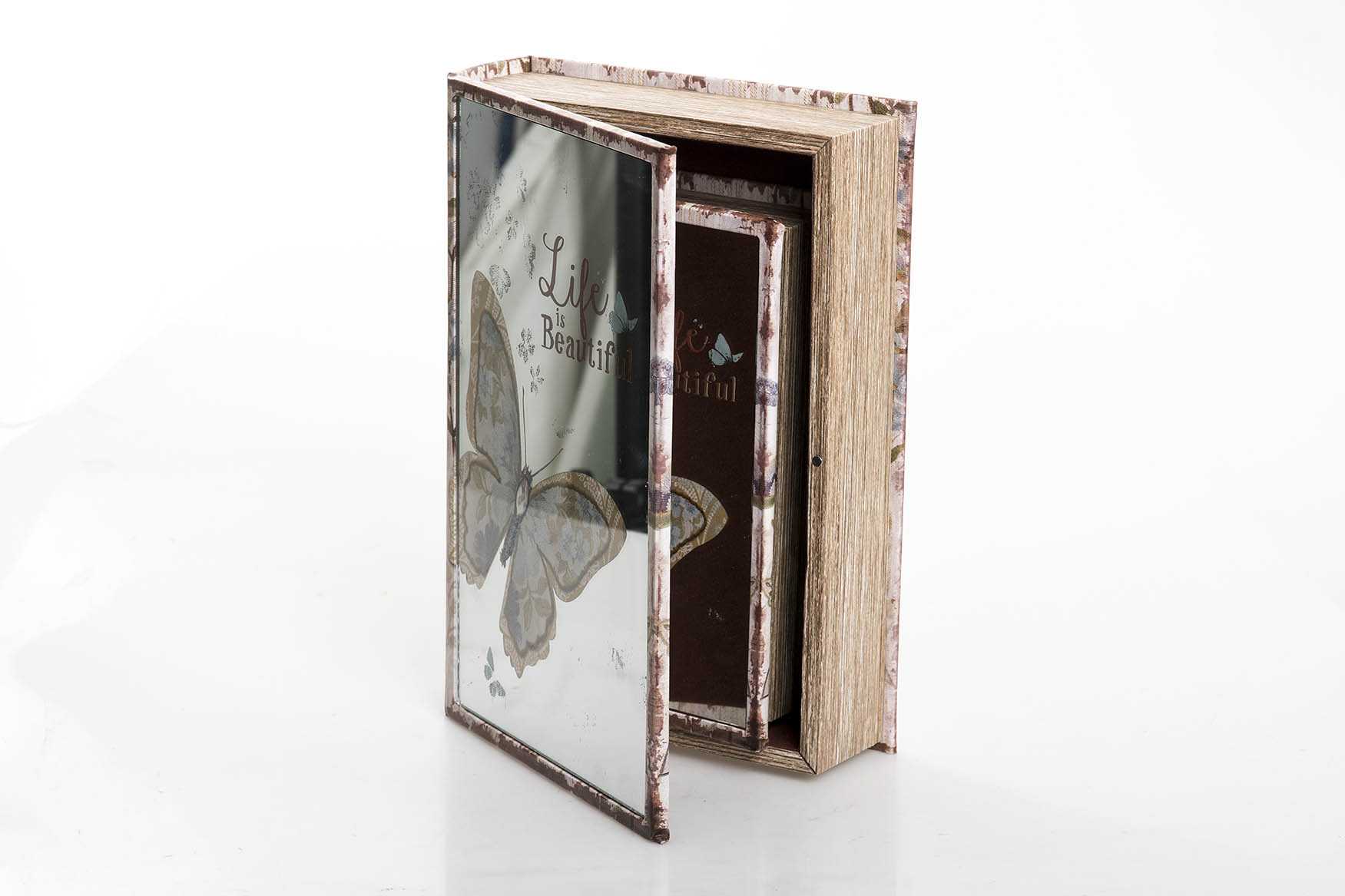 SET 2 CAJAS LIBRO ESPEJO 30X21X7 / 24X16X5 CM - Imagen 3