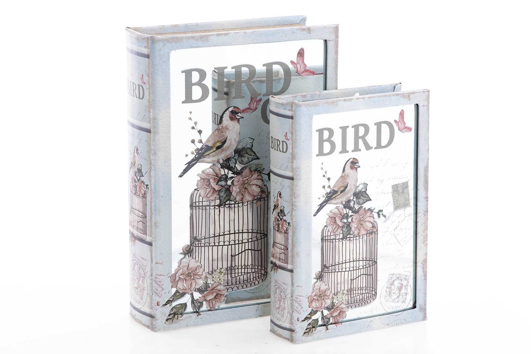SET 2 CAJAS LIBRO ESPEJO 21X7X30 / 16X5X24 CM