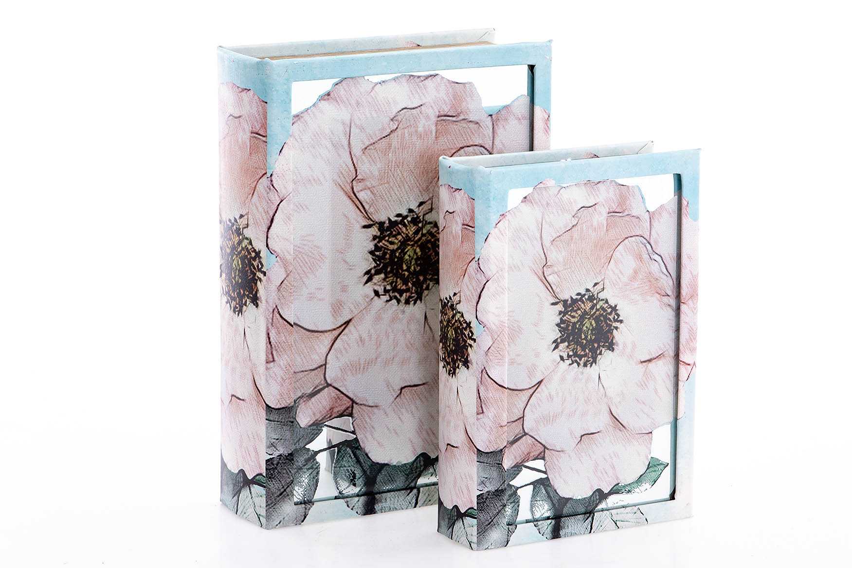 SET 2 CAJAS LIBRO ESPEJO 21X7X30 / 16X5X24 CM
