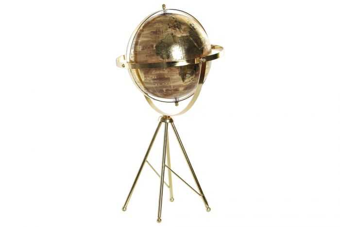 GLOBO TERRAQUEO PVC METAL 27X27X52 MARRON