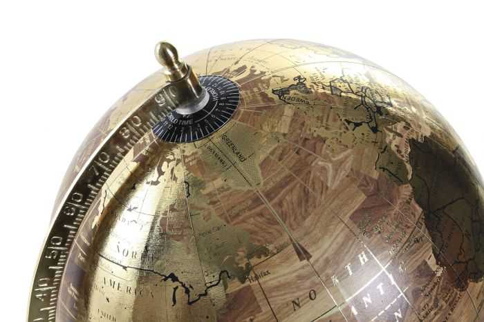 GLOBO TERRAQUEO ALUMINIO PVC 22X20X28 DORADO - Imagen 3