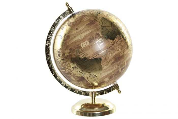 GLOBO TERRAQUEO ALUMINIO PVC 22X20X28 DORADO