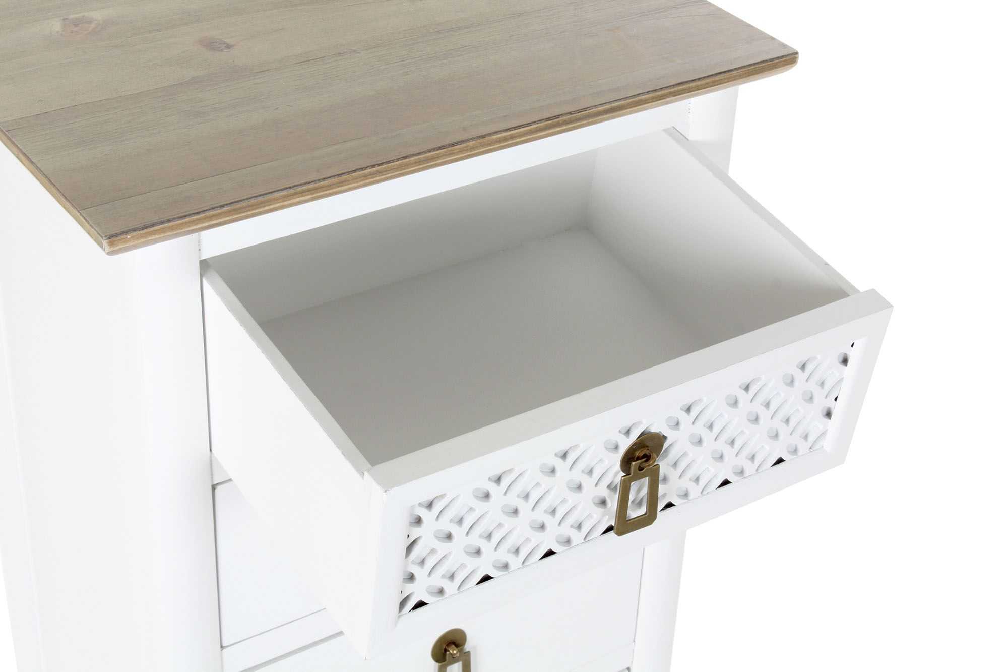 CAJONERA ETNICA 48X35X100 BLANCO - Imagen 3
