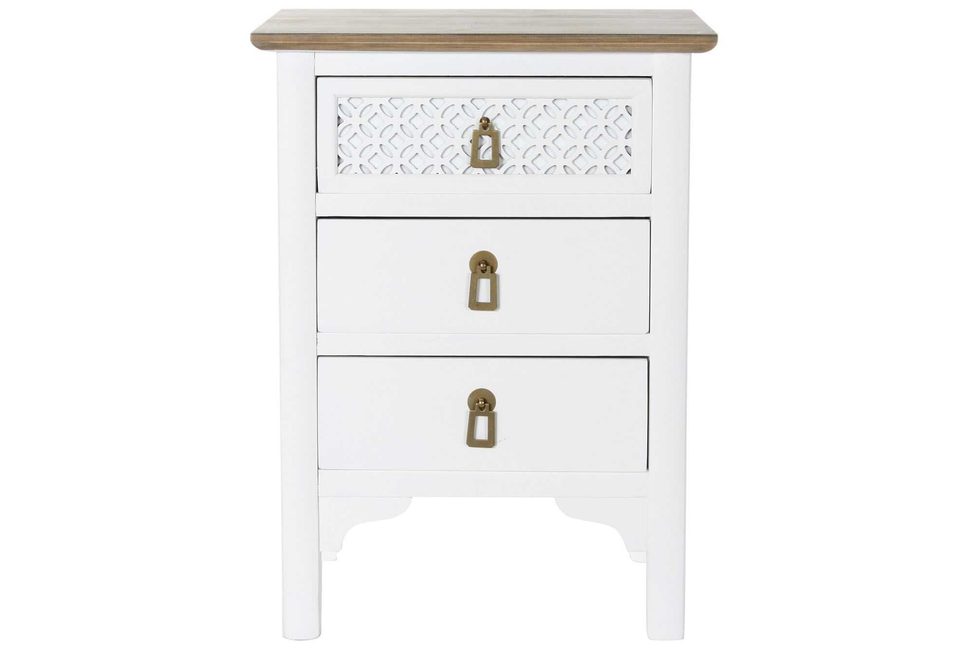 MESITA DE NOCHE ETNICO 48X35X66 BLANCO