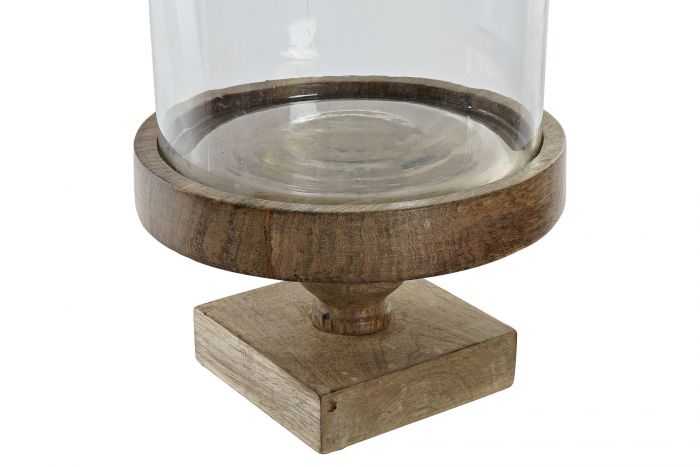PORTAVELA MANGO CRISTAL 22X22X42 CRAQUELADO MARRON - Imagen 3