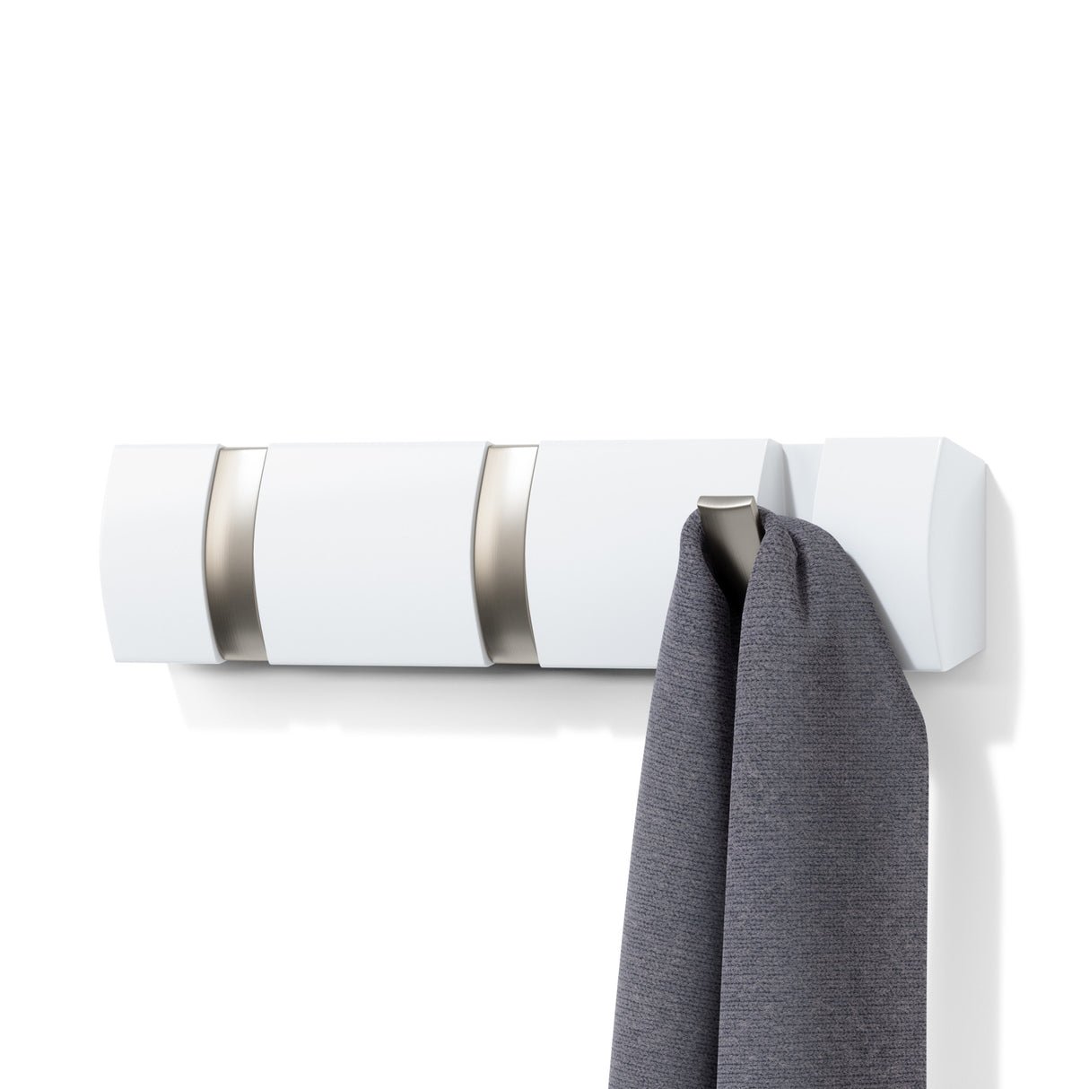 perchero de pared  3 ganchos blanco