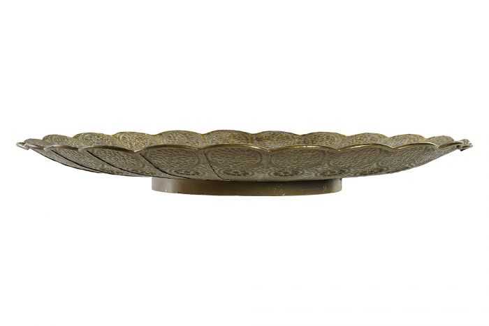 CENTRO PARA LA MESA METAL DESGASTADO DORADO 35X35X4 - Imagen 3