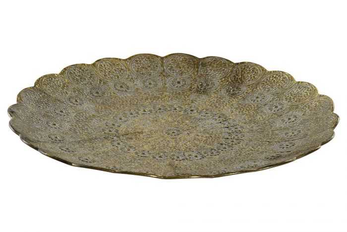 CENTRO PARA LA MESA METAL DESGASTADO DORADO 35X35X4