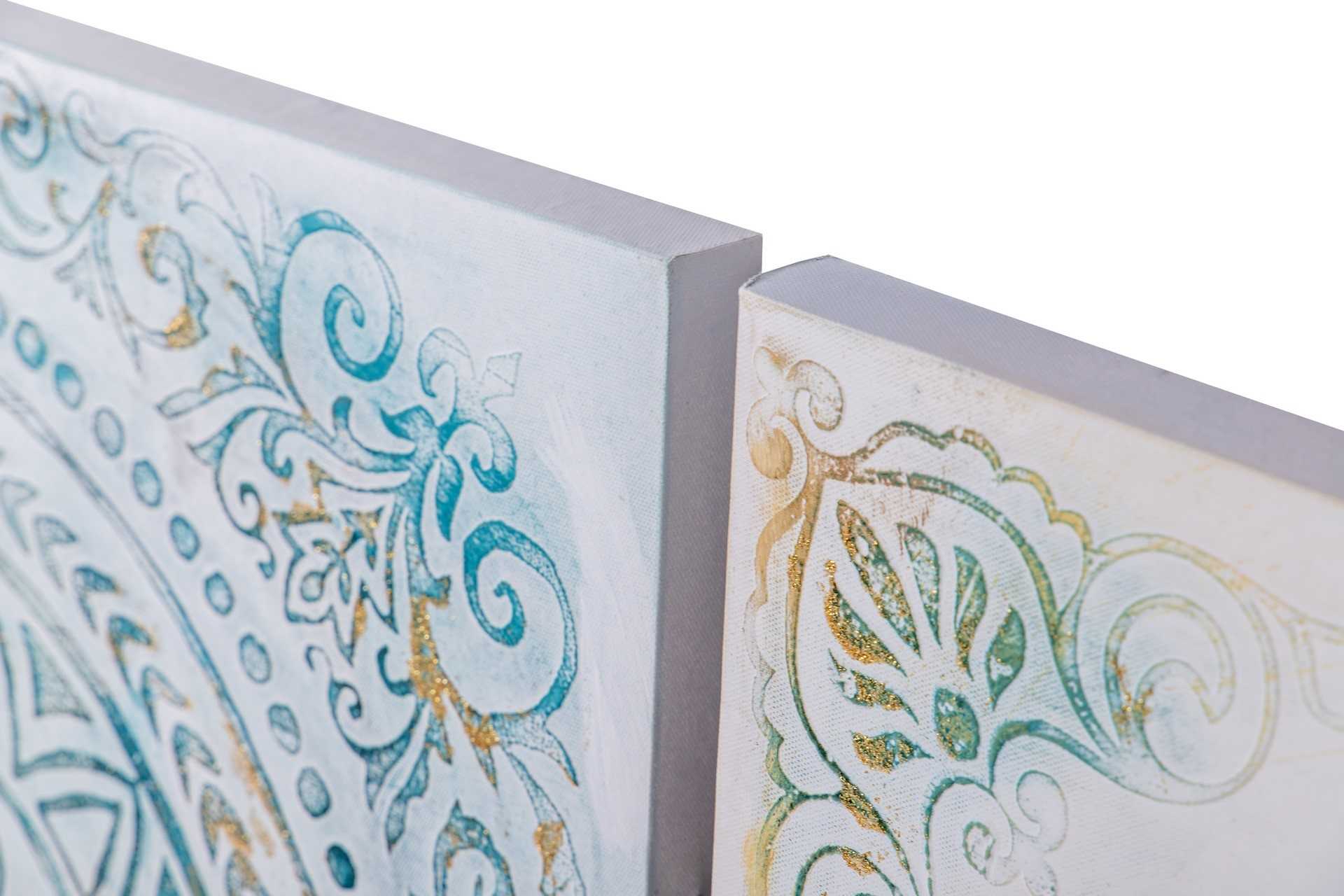 SET 2 LIENZOS MANDALA 100% PINT.MANO 60X3X60 CM - Imagen 2