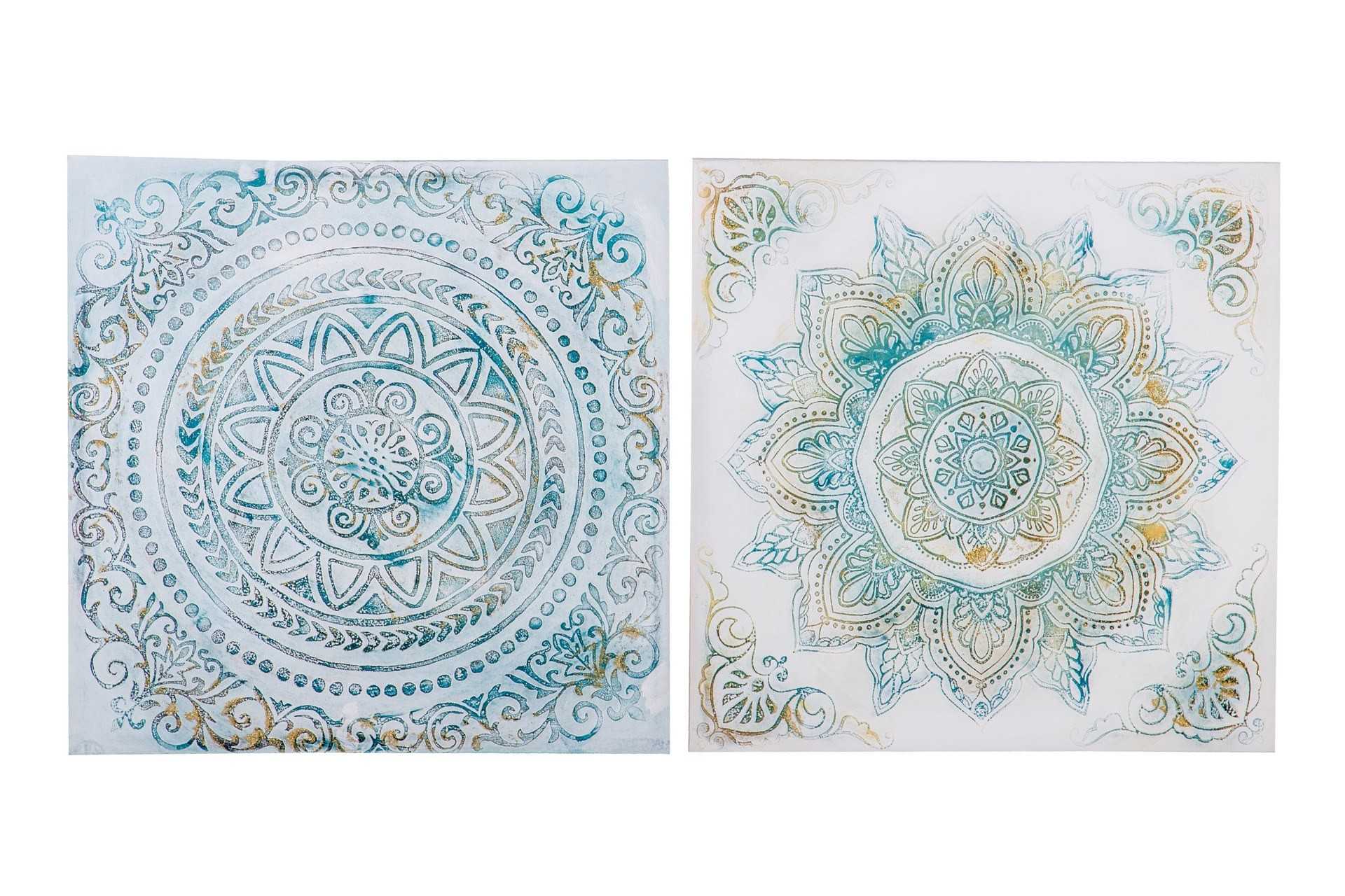 SET 2 LIENZOS MANDALA 100% PINT.MANO 60X3X60 CM