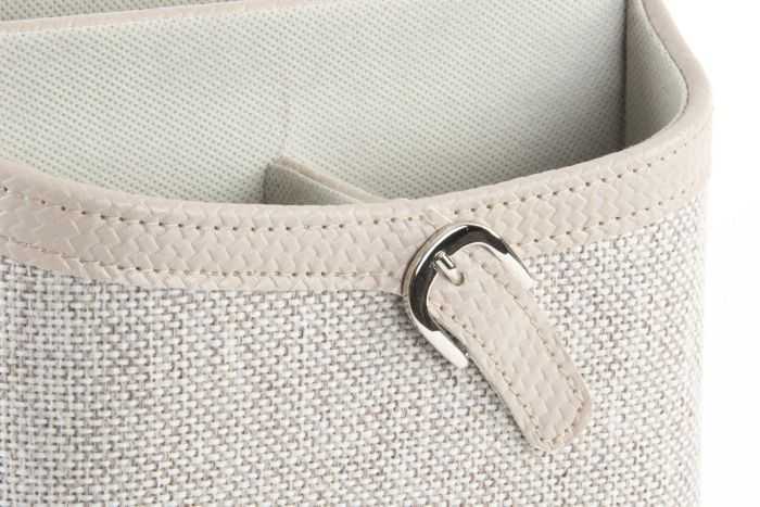 PORTAMANDOS DE LINO 18,5X16X14 GIRATORIO BEIGE - Imagen 3