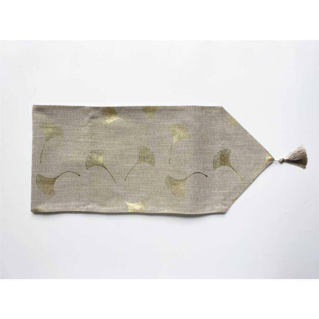 CAMINO HOJAS LOTTO CHENILLA BEIGE/ORO 30X180 CMS.