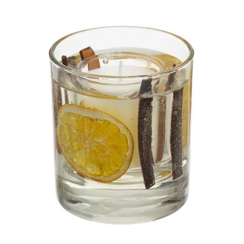 VASO VELA DECORACION NARANJA Y CANELA