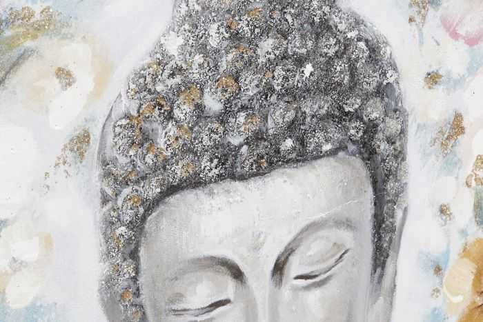 CUADRO LIENZO MADERA 90X3,8X120 BUDA PINTADO MANO - Imagen 3