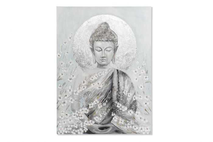 CUADRO LIENZO MADERA 90X3,8X120 BUDA PINTADO MANO