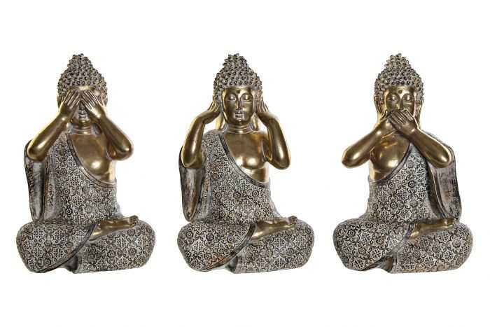 PACK DE 3 FIGURA RESINA 15X12,5X23,5 BUDA DECAPE VER OIR CALLAR