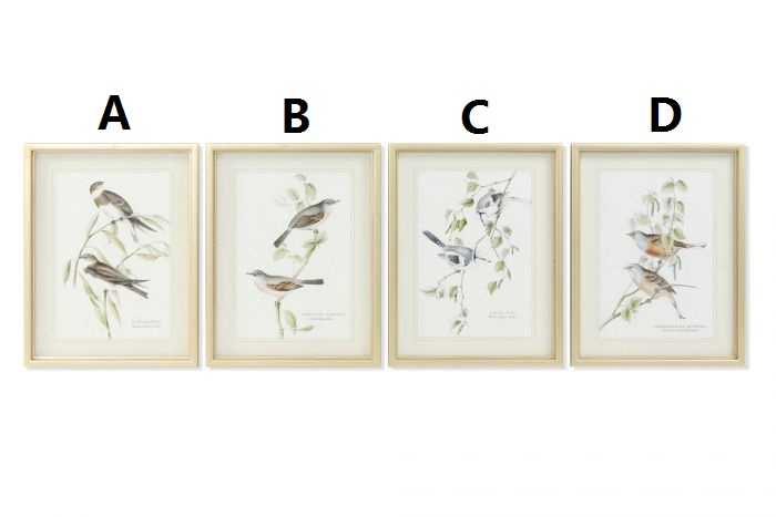 CUADRO ABETO CRISTAL 35X2,5X45 PAJAROS 4 MOD