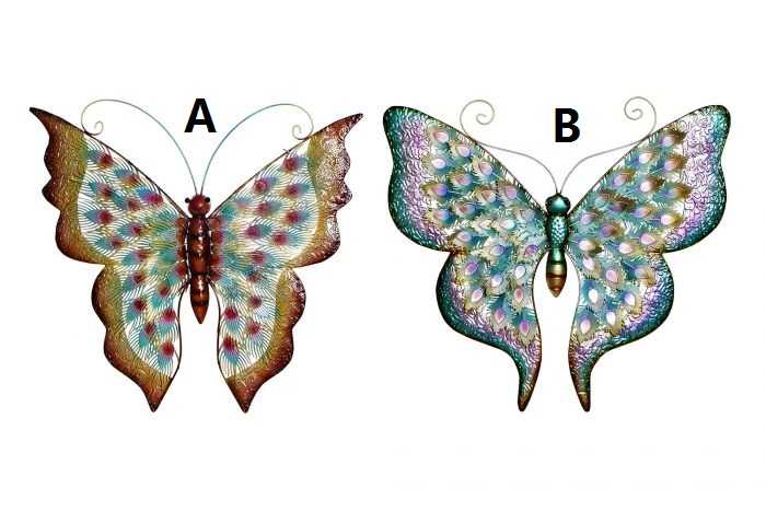 DECORACION PARED METAL 60X4X55 MARIPOSA 2 MOD