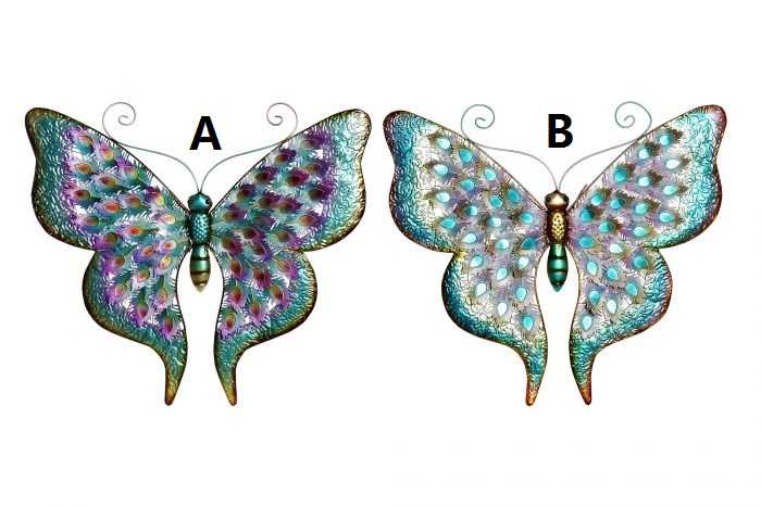DECORACION PARED METAL 60X4X55 MARIPOSA 2 MOD