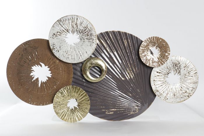 DECORACION PARED METAL 63X7X40,6 ABSTRACT