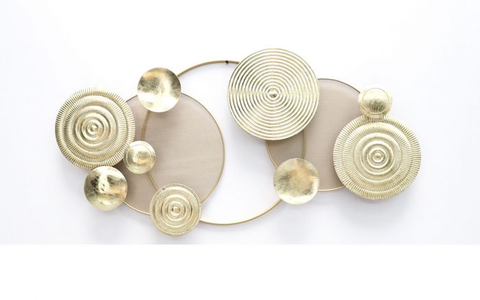 DECORACION PARED METAL 112X5X58 ABSTRACT DORADO