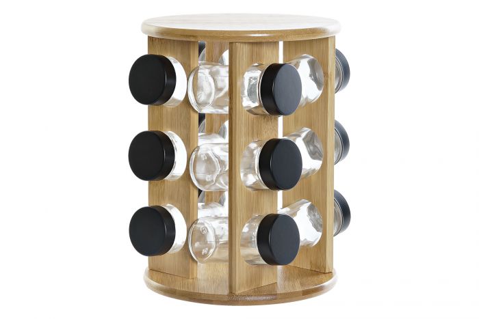 ESPECIERO BAMBU CRISTAL 18X18X25 NEGRO