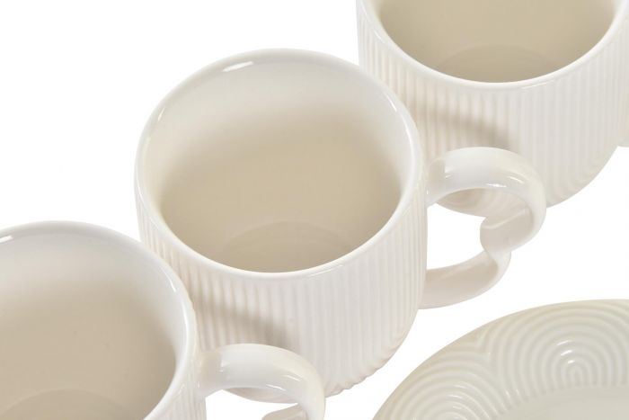 CAFE SET 6 PORCELANA BAMBU 28,5X15X17 90ML, BLANCO - Imagen 3